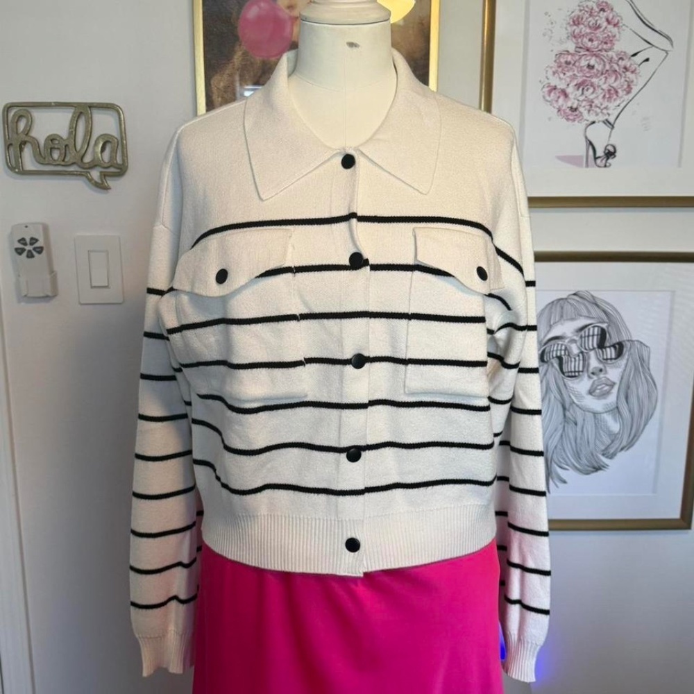 Ellen Tracy - Stripped Cardigan (Size M) 068